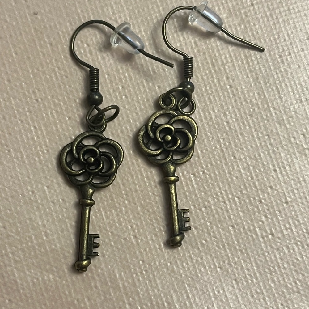 Key earrings. Handmade. #1